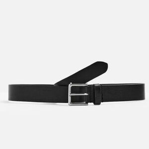 NWT- Zara- Basic Leather Belt with Silver Buckle